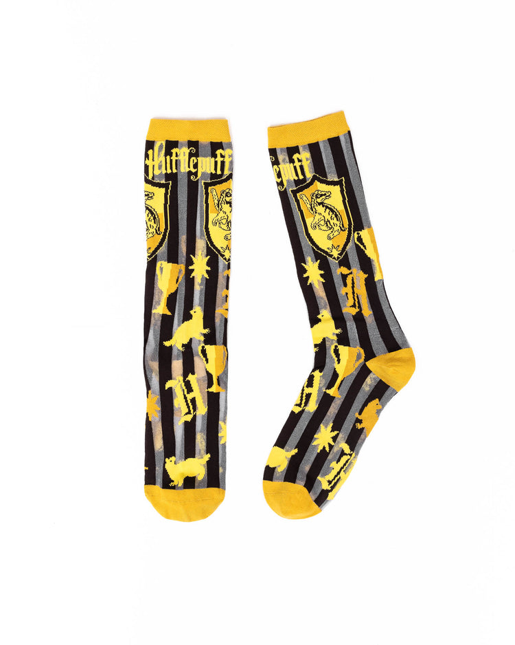 Harry Potter Hufflepuff Shimmer Sheer Mid High Sock