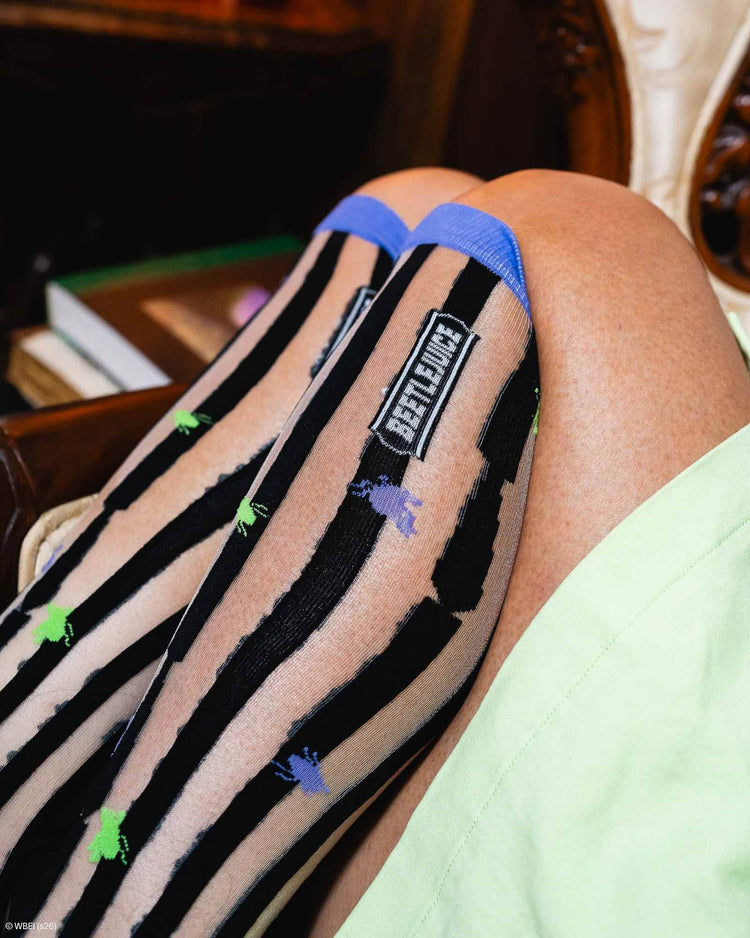 Sock Candy Beetlejuice™ Sheer Socks Bundle Fashion Socks Sheer Socks Halloween Socks Striped Socks Spooky Socks Beetlejuice Socks Tim Burton Socks 