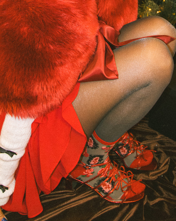Sock candy cameo rose sheer sock red roses socks fancy valentines day holiday socks