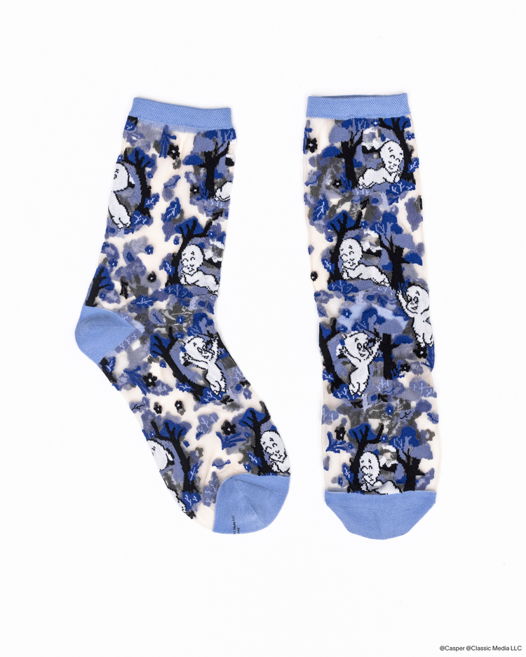Sock candy casper the friendly ghost sheer socks for women girly halloween socks