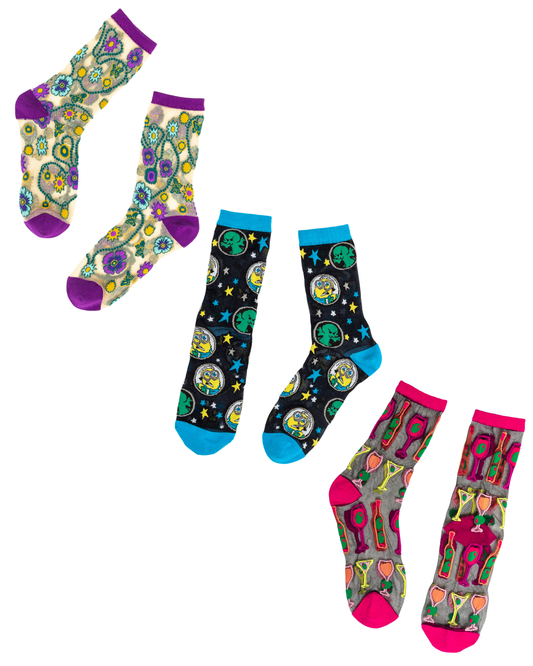sock candy disco black sheer socks bundle disco party socks