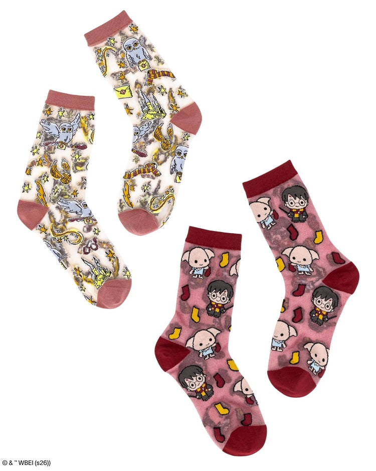 Harry Potter Dobby and Hedwig Sheer Socks Bundle