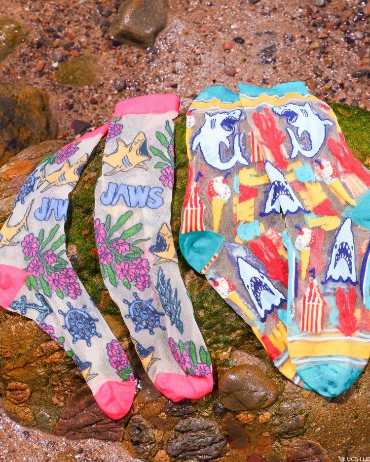 Sock Candy JAWS Sheer Socks Bundle Sheer Socks Fashion Socks Movie Socks Universal Studios Summer Socks