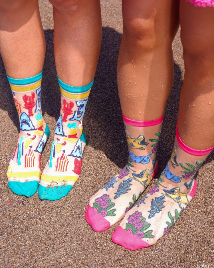 Sock Candy JAWS Sheer Socks Bundle Sheer Socks Fashion Socks Movie Socks Universal Studios Summer Socks