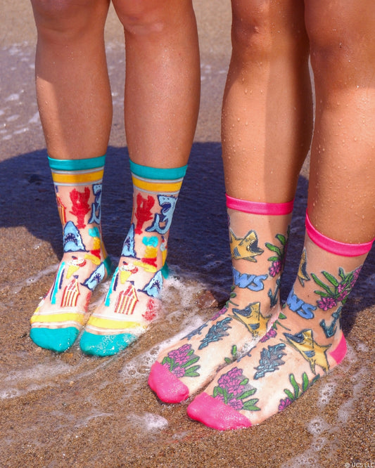 Sock Candy JAWS Sheer Socks Bundle Sheer Socks Fashion Socks Movie Socks Universal Studios Summer Socks