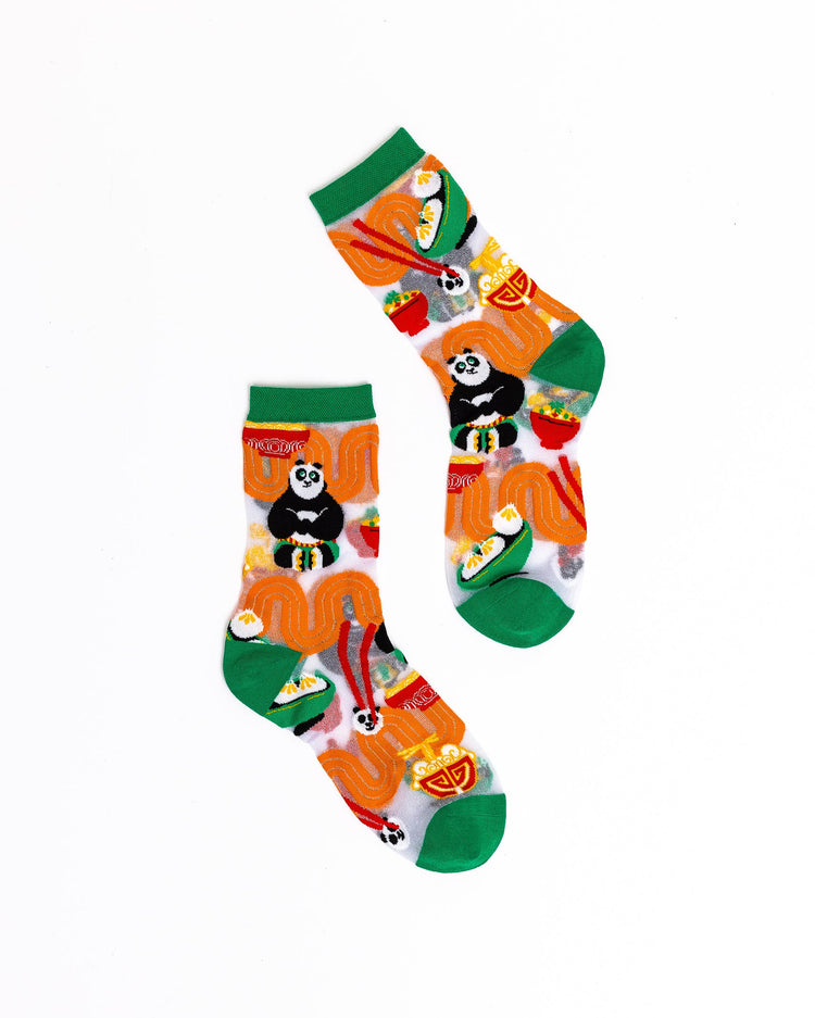 Sock Candy Kung Fu Panda lunar new year shimmer sheer sock panda socks