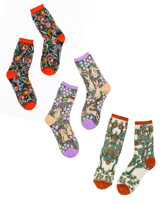 Sock Candy women's fashion socks vintage socks nature inspired socks
