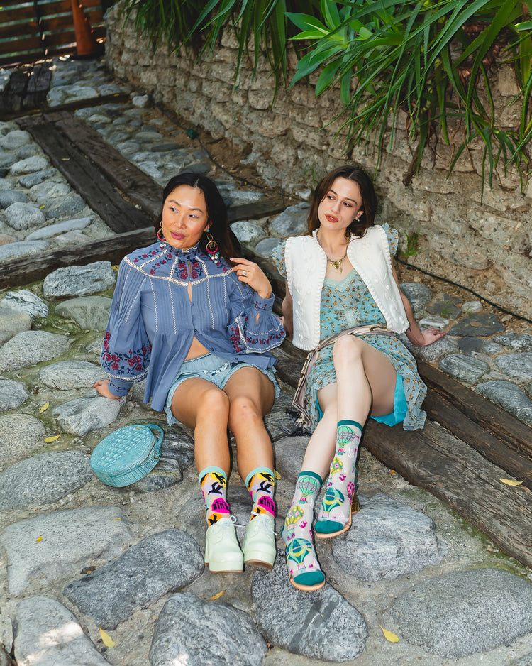 Sock Candy Take Flight Sheer Socks Bundle Hot Air Balloon socks The Birds socks sheer socks fashion socks cute socks socks with heels