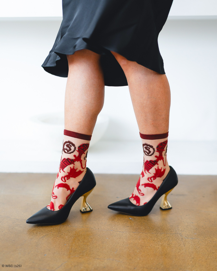 Sock Candy The Hobbit™ Smaug™ Sheer Crew Sock Sheer Socks Fashion Socks Dragon Socks Movie Socks LOTR socks Socks with heels
