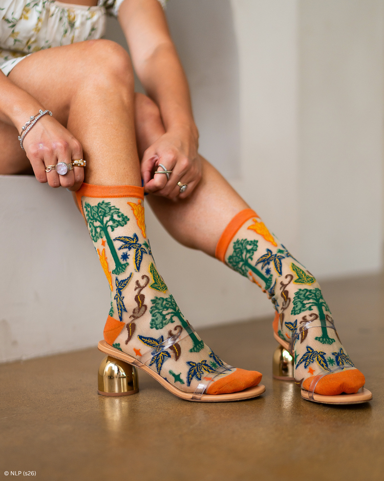 Sock Candy The Lord of the Rings™ Elegant Icons Shimmer Sheer Crew Sock Sheer Socks Fashion Socks LOTR socks Socks with heels