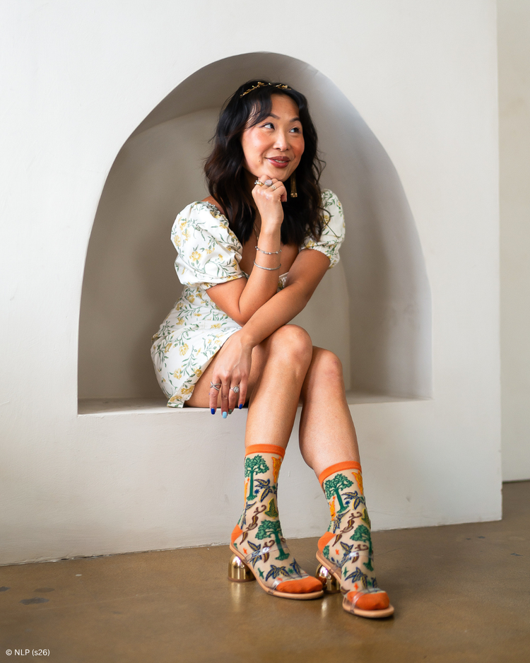 Sock Candy The Lord of the Rings™ Elegant Icons Shimmer Sheer Crew Sock Sheer Socks Fashion Socks LOTR socks Socks with heels