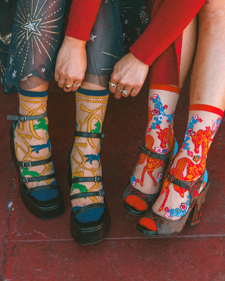 sock candy year of the horse sheer socks bundle horse print fashion socks