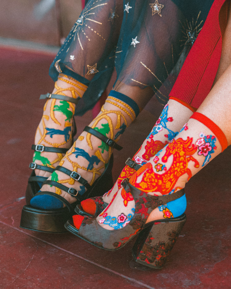 sock candy year of the horse sheer socks bundle horse print fashion socks