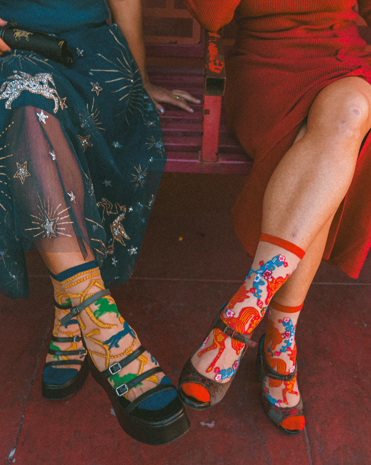 sock candy year of the horse sheer socks bundle horse print fashion socks