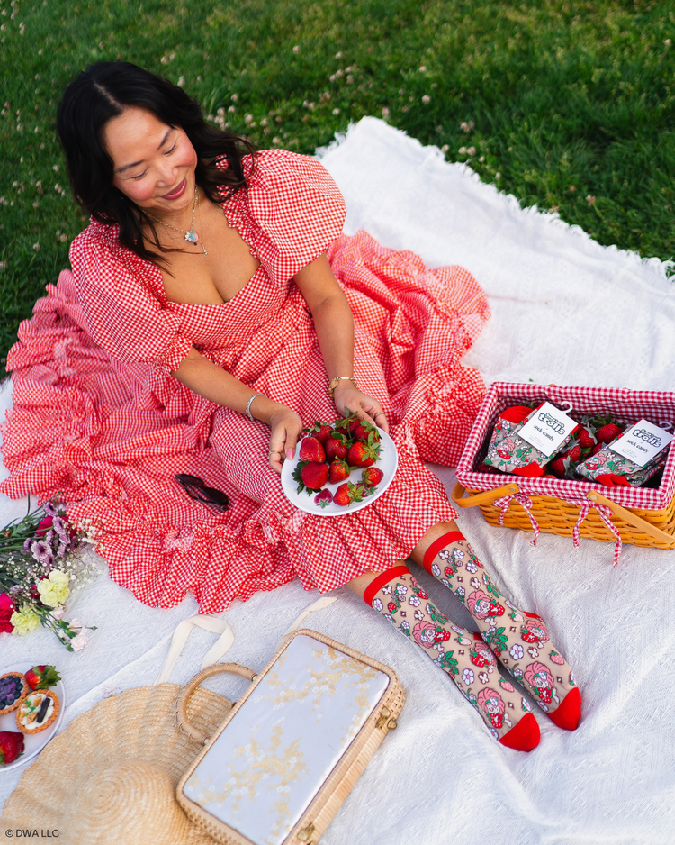 Sock Candy Good Luck Trolls Berry Lucky Shimmer Sheer Crew Sock Sheer Socks Fashion Socks Cute Socks Strawberry Socks Trolls Socks Whimsical Socks Cartoon Socks