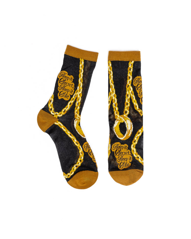 Sock Candy The Lord of the Rings™ The One Ring Black Sheer Crew Sock Sheer Socks Fashion Socks Movie Socks LOTR socks
