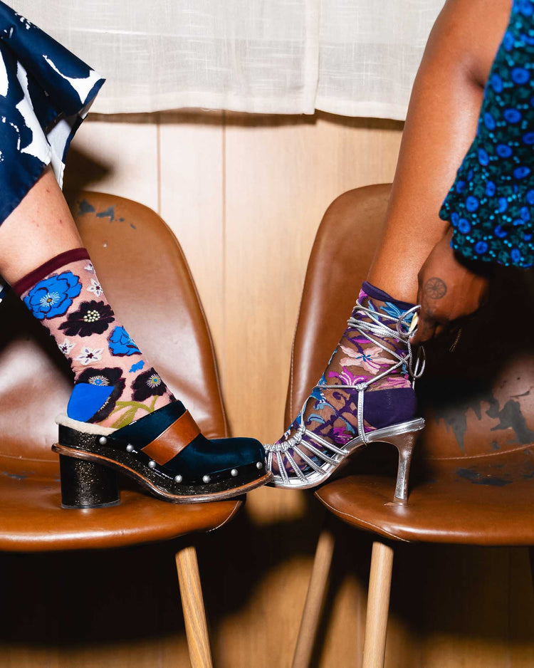 Sock Candy Noir Florals Sheer Socks Bundle Sheer Socks Fashion Socks Fall Florals Cute Socks Fall Socks Dark Florals  socks with heels