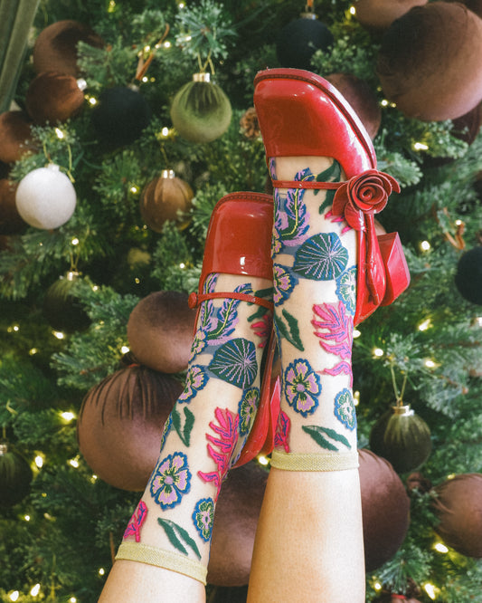 sock candy holiday floral socks for women 
