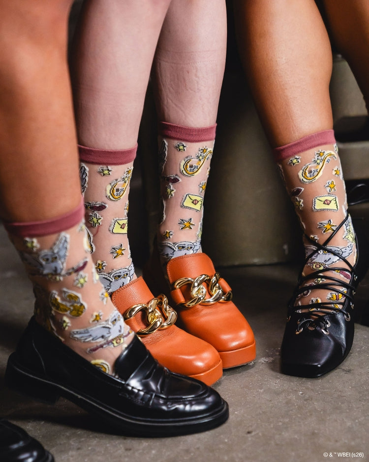 Sock Candy Harry Potter Back to Hogwarts Sheer Crew Sock Sheer Socks Fashion Socks Harry Potter Socks Hogwarts Socks Movie Socks