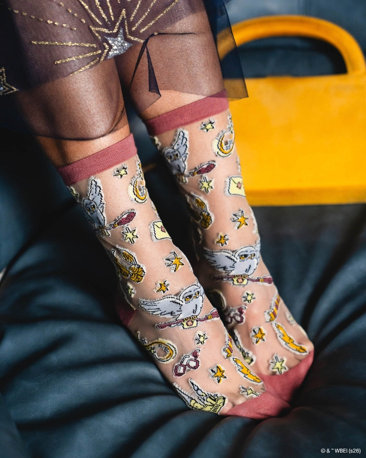 Sock Candy Harry Potter Back to Hogwarts Sheer Crew Sock Sheer Socks Fashion Socks Harry Potter Socks Hogwarts Socks Movie Socks