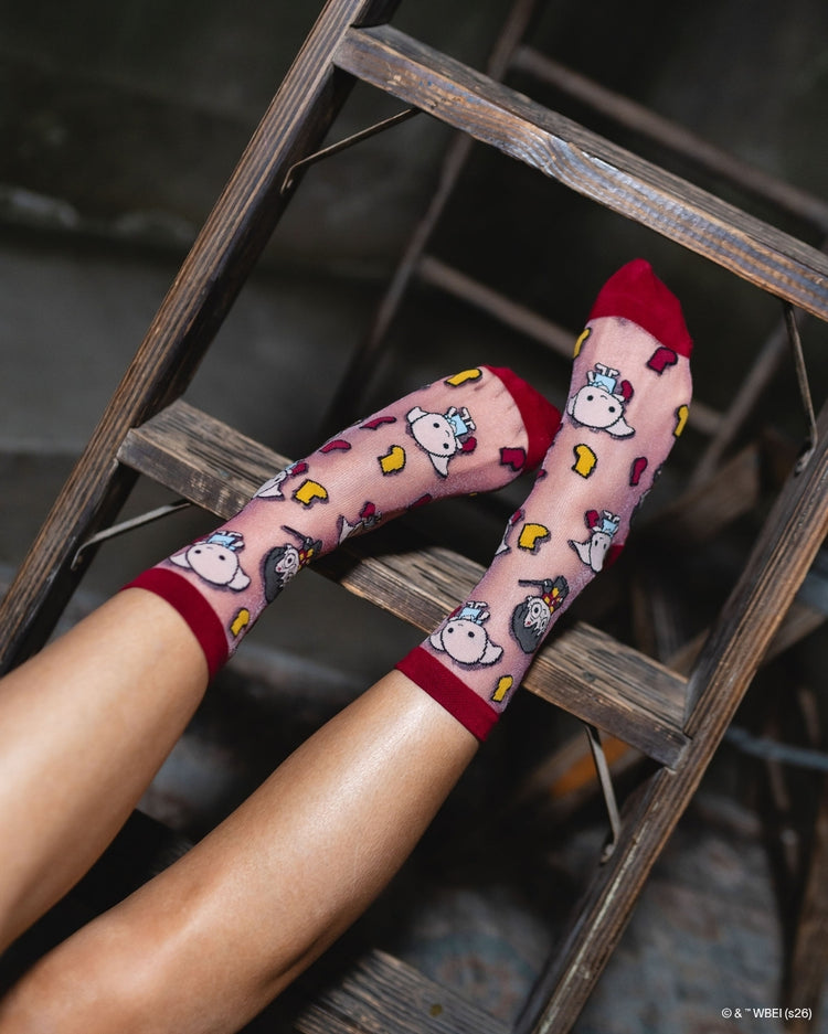 Sock Candy Harry Potter Dobby is Free Shimmer Sheer Crew Sock Sheer Socks Fashion Socks Harry Potter Socks Dobby Socks Movie Socks 