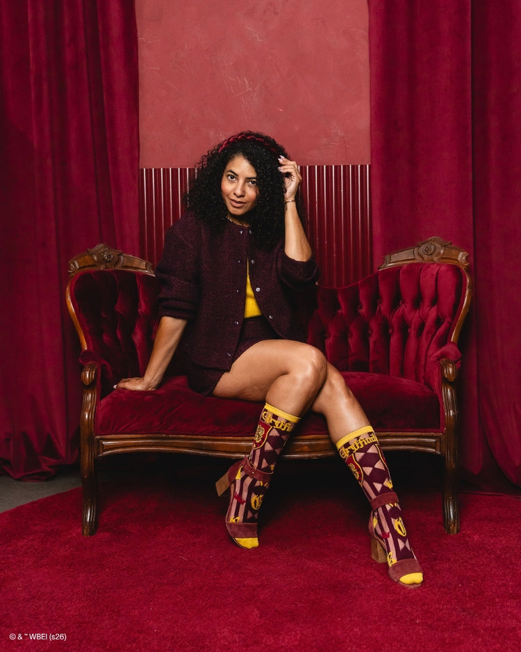 Sock Candy Harry Potter Gryffindor Shimmer Sheer Mid High Sock Sheer Socks Fashion Socks Harry Potter Socks Gryffindor Socks Movie Socks socks with heels