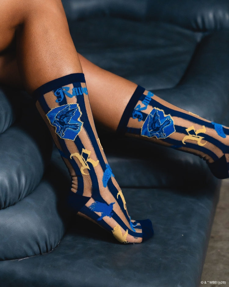 Sock Candy Harry Potter Ravenclaw Shimmer Sheer Mid High Sock Sheer Socks Fashion Socks Harry Potter Socks Ravenclaw Socks Movie Socks