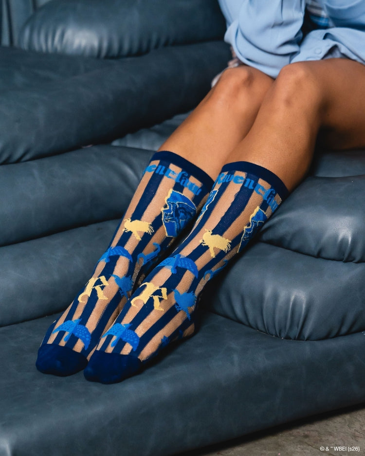 Sock Candy Harry Potter Ravenclaw Shimmer Sheer Mid High Sock Sheer Socks Fashion Socks Harry Potter Socks Ravenclaw Socks Movie Socks