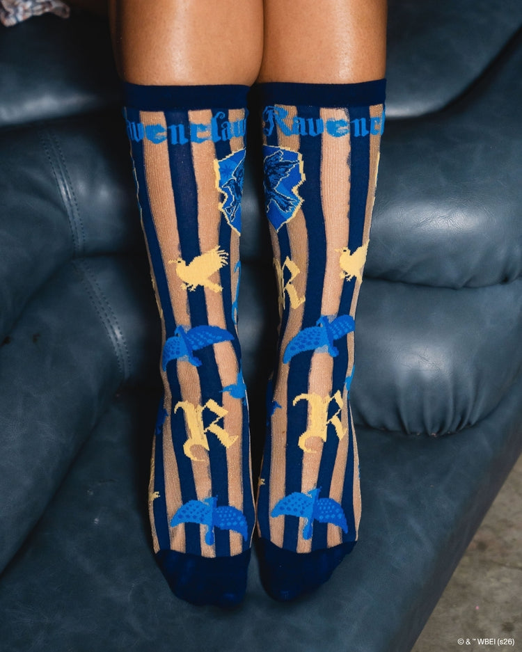 Sock Candy Harry Potter Ravenclaw Shimmer Sheer Mid High Sock Sheer Socks Fashion Socks Harry Potter Socks Ravenclaw Socks Movie Socks