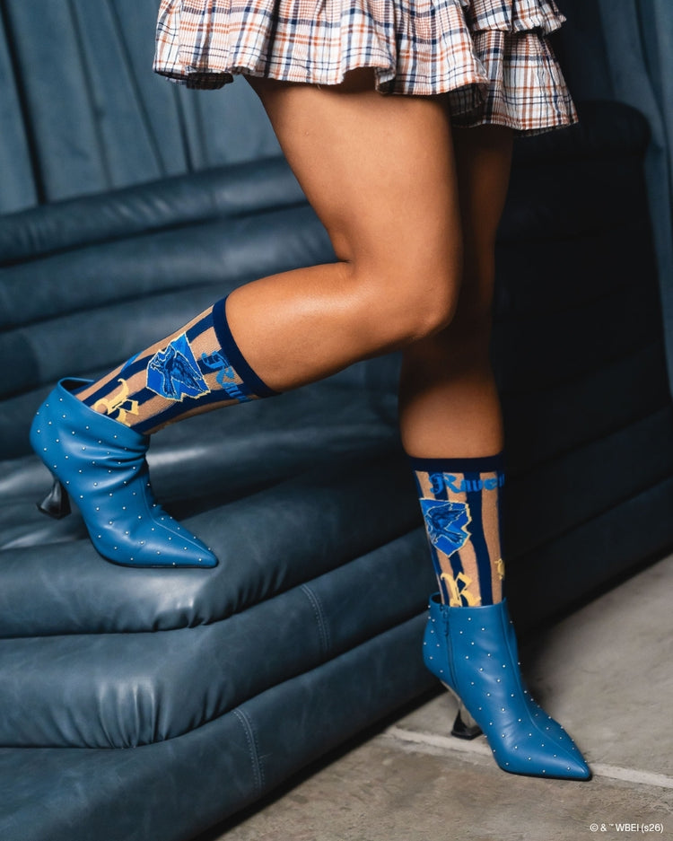 Sock Candy Harry Potter Ravenclaw Shimmer Sheer Mid High Sock Sheer Socks Fashion Socks Harry Potter Socks Ravenclaw Socks Movie Socks