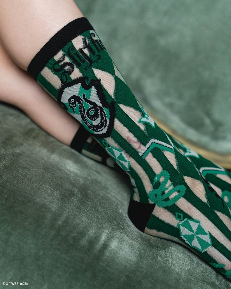 Sock Candy Harry Potter Slytherin Shimmer Sheer Mid High Sock Sheer Socks Fashion Socks Harry Potter Socks Slytherin Socks