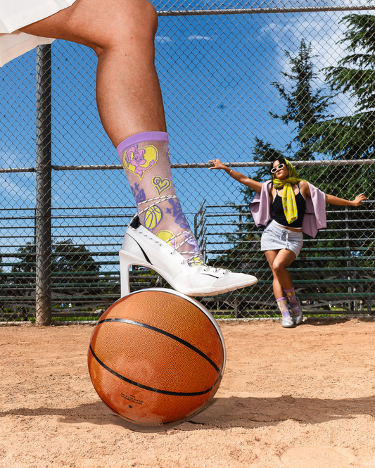 Lola Bunny Shimmer Sheer Crew Sock Fashion Socks Sheer Socks Cute Socks Lola Bunny Socks Looney Tunes Socks Basketball Socks Socks with heels