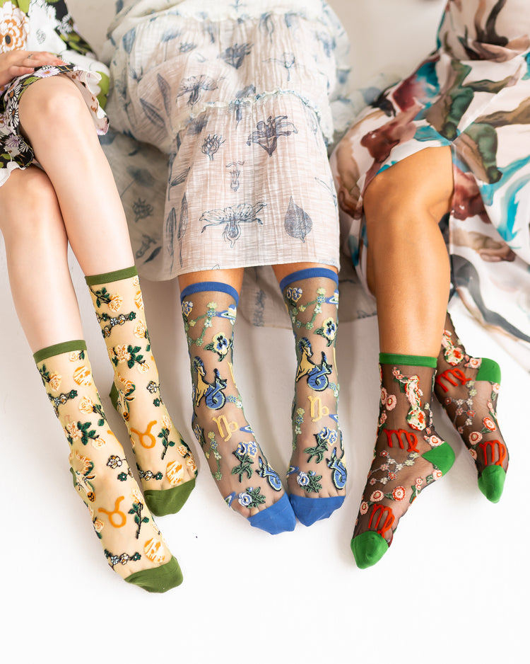 Sock Candy Zodiac Earth Signs Sheer Socks Bundle Sheer Socks Fashion Socks Zodiac Socks