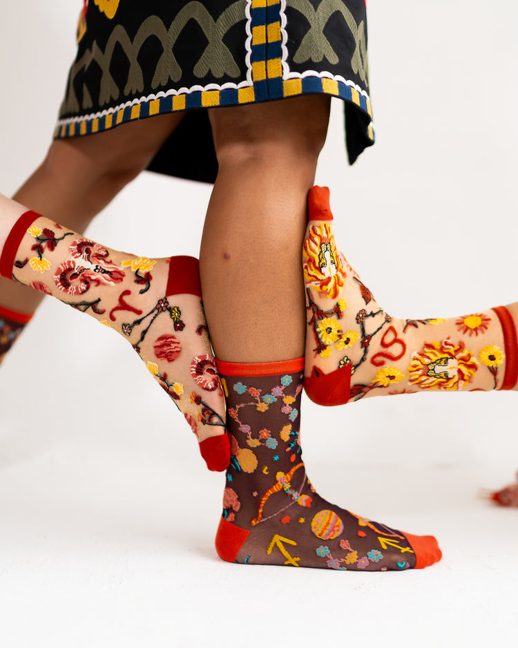 Sock Candy Zodiac Fire Signs Sheer Socks Bundle Sheer Socks Fashion Socks Zodiac Socks