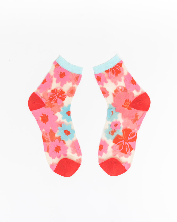 Sock Candy Floral socks fashion socks womens see through socks 